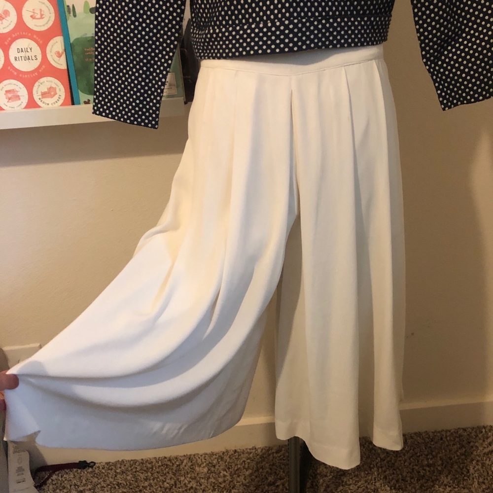 High waist wide leg capris